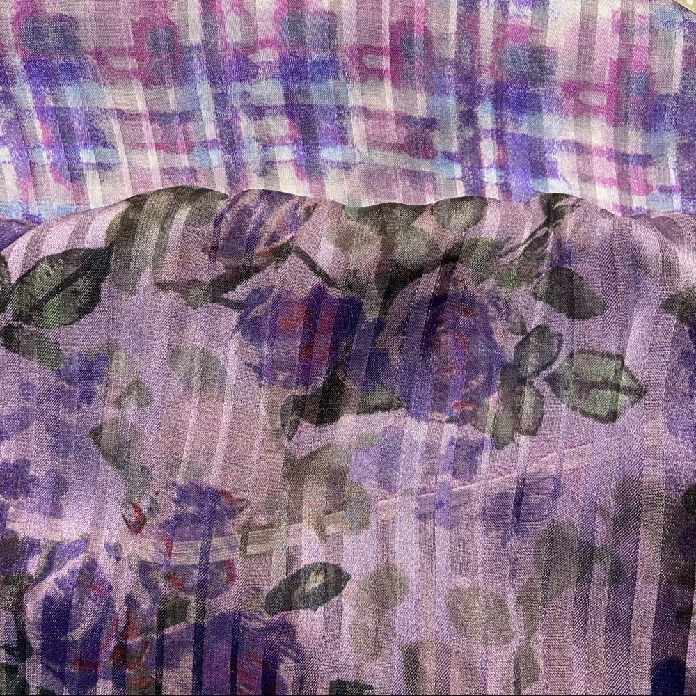 CAbi Eva Astor Purple Floral Peplum Blouse S - Picture 9 of 12